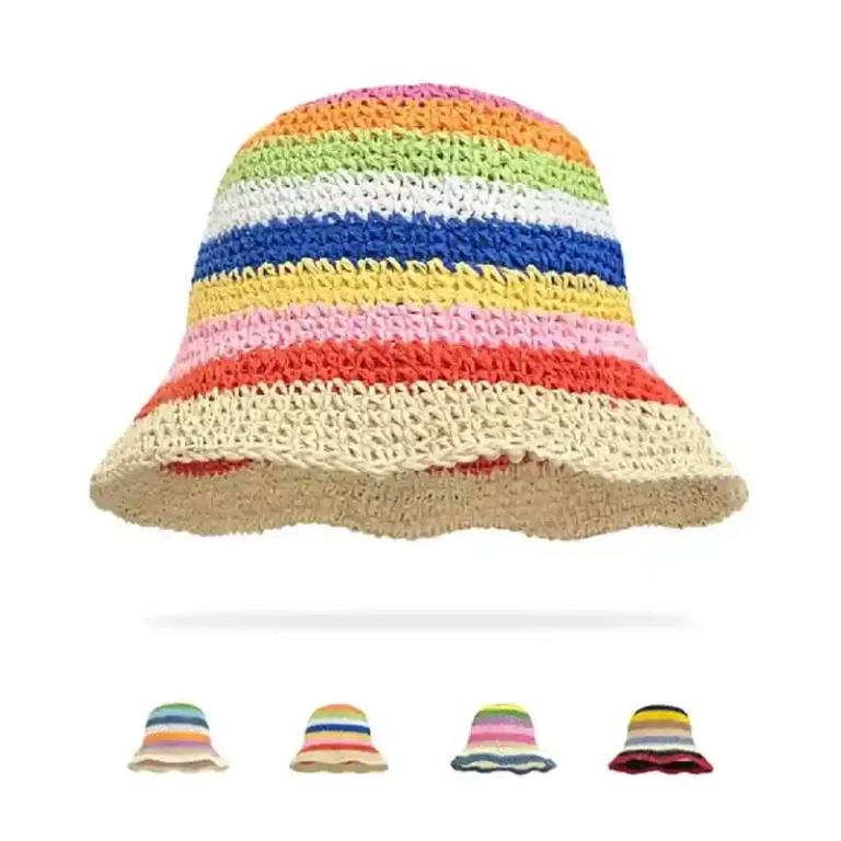 レディース レインボーウィービングサンシェードハット