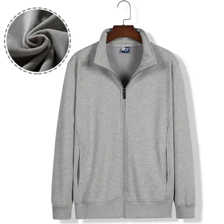 Sweat-shirt épais, épais et moelleux, col montant zippé