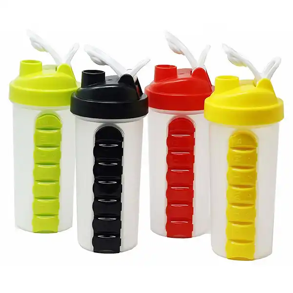 Shaker palack tároló tabletta tokkal