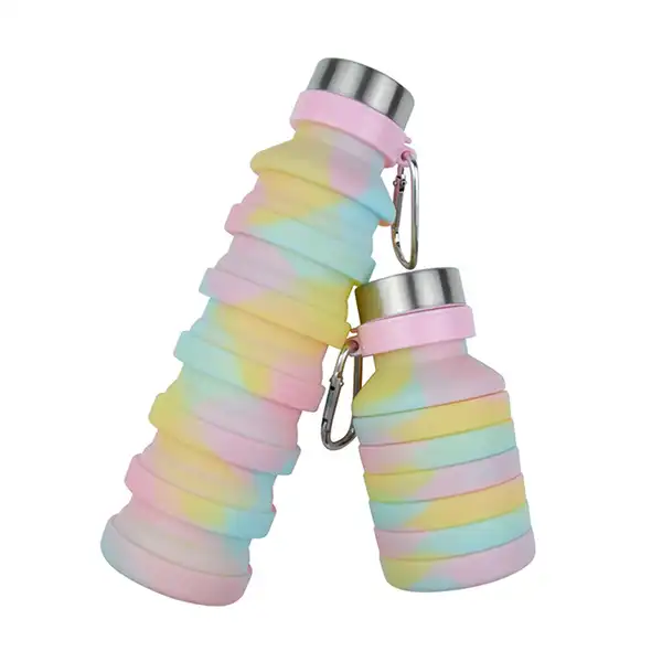 Anpassad Creative Silikon hopfällbar vattenflaska 550ml/800ml