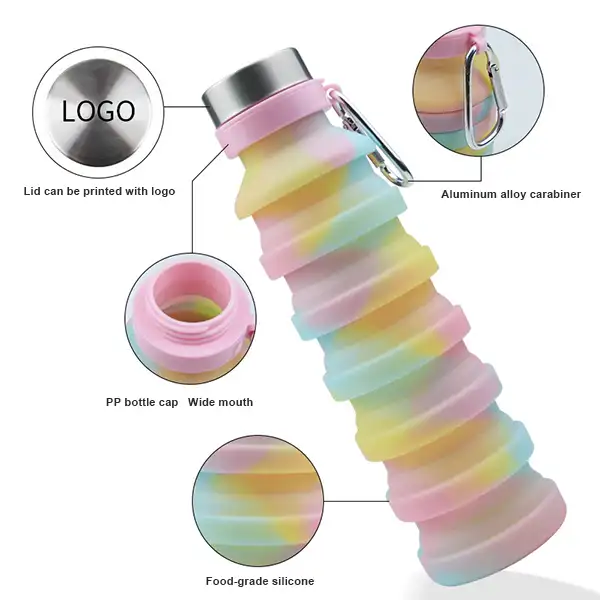 Μπουκάλι νερού από γυαλί και σιλικόνη