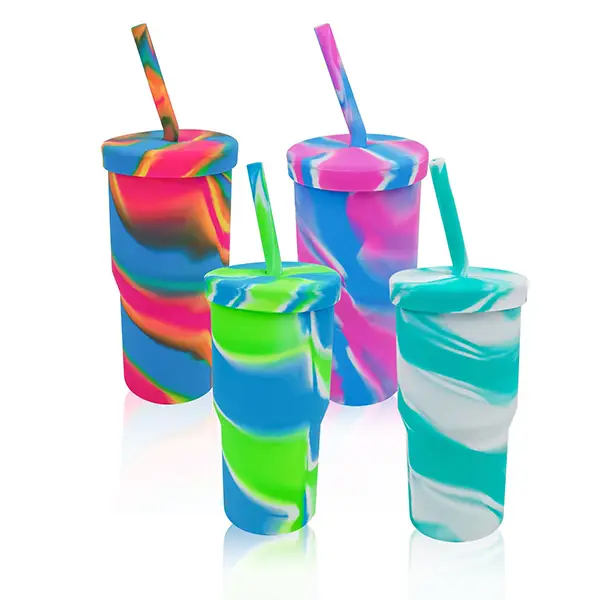 Stor kapacitet silikon Halm Tumbler cup 32oz