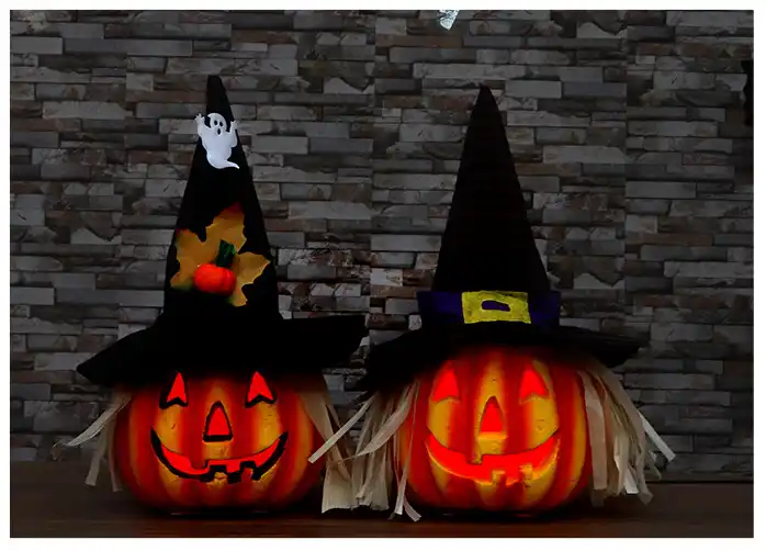 Décoration lumineuse d'Halloween en forme de citrouille