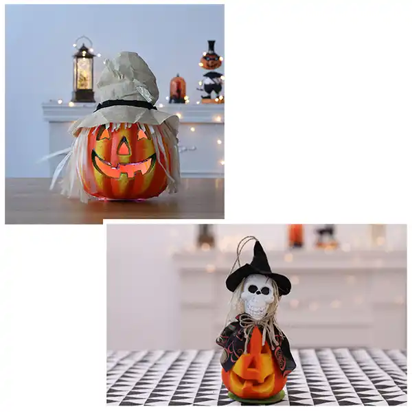 Lanterne squelette de citrouille d'Halloween