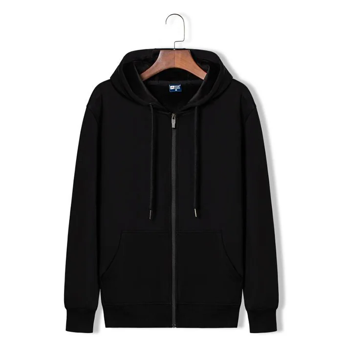 zimní dlouhý rukáv uvolněný pánský zip těžká mikina s kapucí