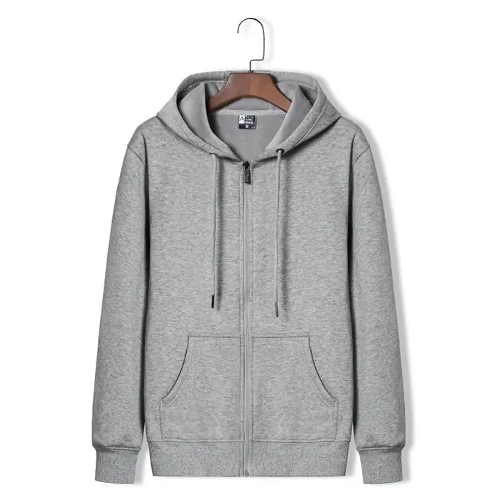 pánský zip s dlouhým rukávem a těžkým zipem s kapucí