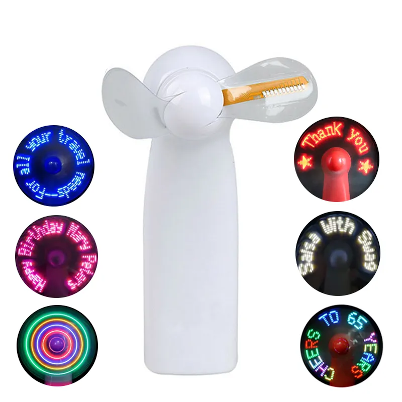 Custom LED Programmable Logo Mini Fan Rechargeable Mini Fan With LED Light